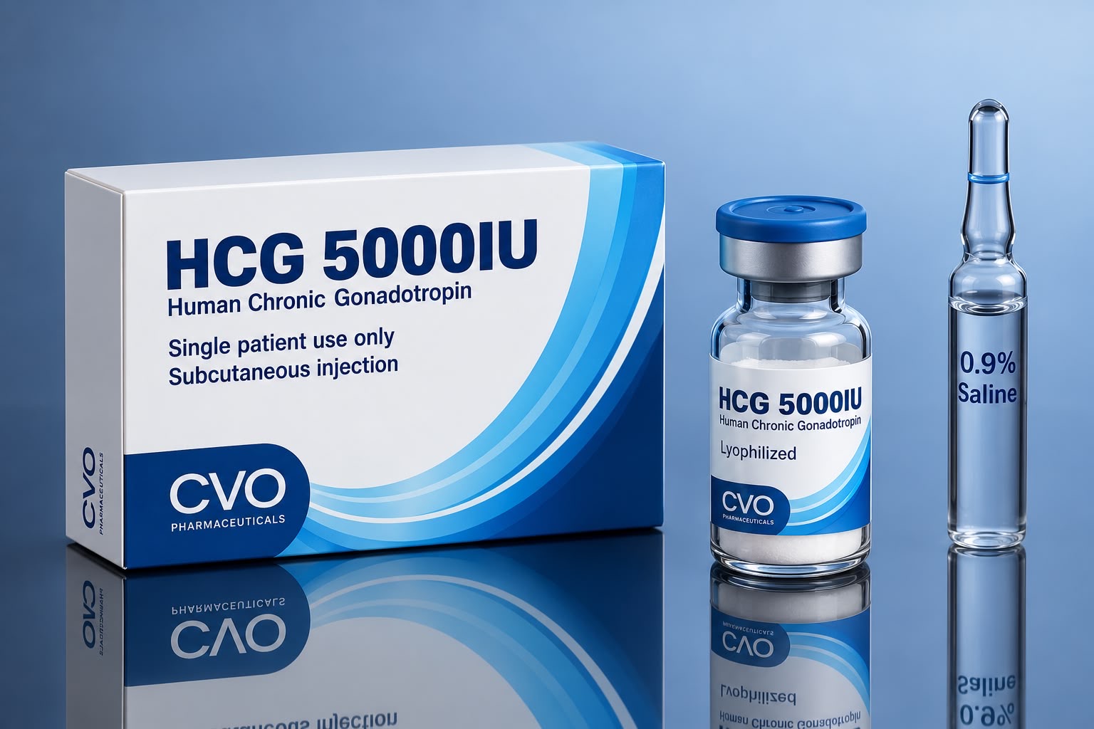 HCG 5000 IU carton by OVO Pharmaceuticals