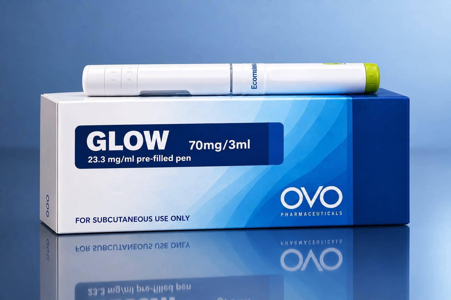 GLOW 70 mg / 3 ml carton by OVO Pharmaceuticals